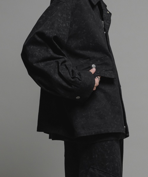 CASPER JOHN（キャスパージョン）の「Bleach twill flight blouson/ブリーチツイルフライトブルゾン（ブルゾン・メンズ・ブラック/ホワイト・X-SMALL/SMALL/MEDIUM/LARGE）」の5枚目の写真