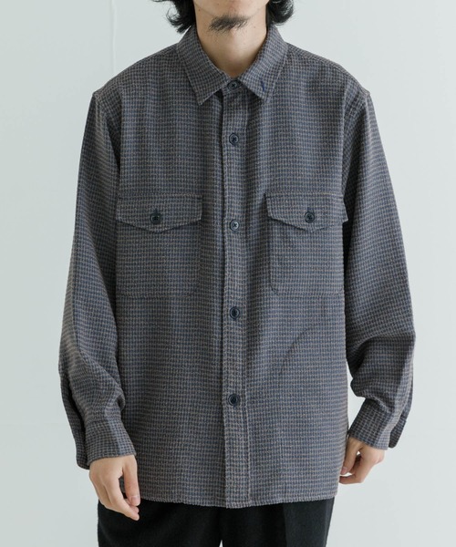 URBAN RESEARCH（アーバンリサーチ）の「TECH BOUCLE CPO SHIRTS（シャツ/ブラウス・メンズ・ブラック/ネイビー/ホワイト系その他・MEDIUM/LARGE）」の12枚目の写真