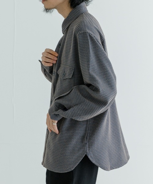 URBAN RESEARCH（アーバンリサーチ）の「TECH BOUCLE CPO SHIRTS（シャツ/ブラウス・メンズ・ブラック/ネイビー/ホワイト系その他・MEDIUM/LARGE）」の14枚目の写真