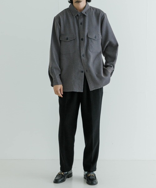 URBAN RESEARCH（アーバンリサーチ）の「TECH BOUCLE CPO SHIRTS（シャツ/ブラウス・メンズ・ブラック/ネイビー/ホワイト系その他・MEDIUM/LARGE）」の17枚目の写真