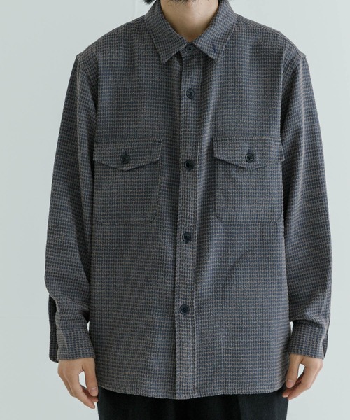 URBAN RESEARCH（アーバンリサーチ）の「TECH BOUCLE CPO SHIRTS（シャツ/ブラウス・メンズ・ブラック/ネイビー/ホワイト系その他・MEDIUM/LARGE）」の21枚目の写真