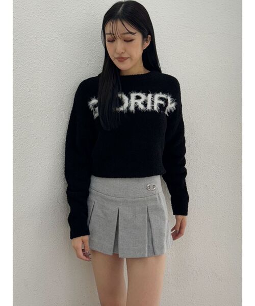 GYDA（ジェイダ）の「ボックスプリーツスカートライクショートパンツ（スカート・レディース・グレー/ブラック・FREE）」の4枚目の写真