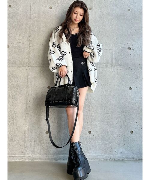 GYDA（ジェイダ）の「ボックスプリーツスカートライクショートパンツ（スカート・レディース・グレー/ブラック・FREE）」の14枚目の写真