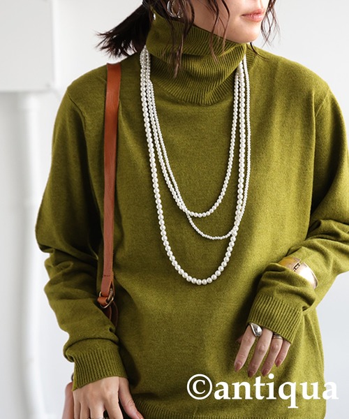 マークアンドロナカシミヤニットサイズ46 セール】カシミヤタッチタートルネックニット（ニット/セーター