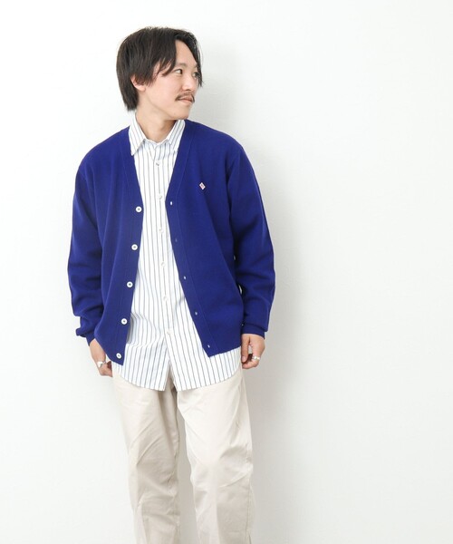 ダントン　美品✨ラムウールカーディガン　ネイビー ◇[DT-D0030LMW]DANTON(ダントン) V NECK CARDIGAN ラムウールVネック