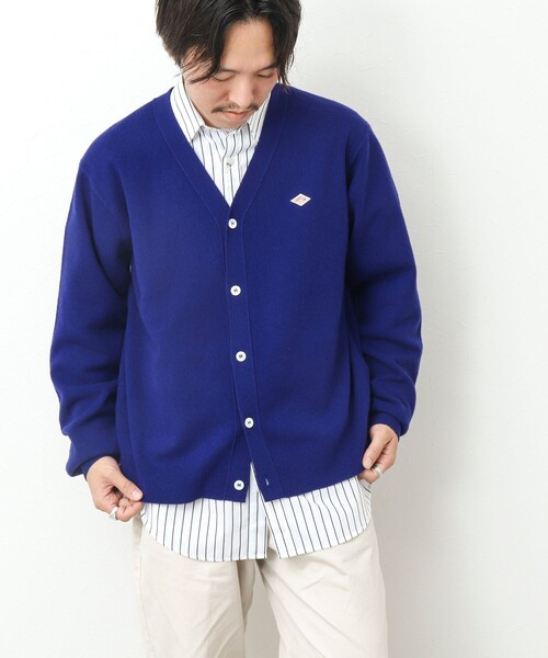 新品未使用タグ付　ダントンDANTONシャツカーディガン　38 ネイビー DANTON - DANTON ダントン シャツカーディガンの通販 by ミア