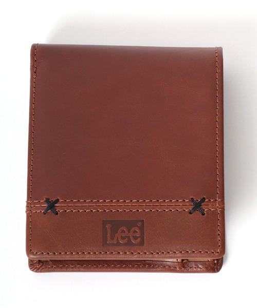 Lee（リー）の「Lee/リー レザー ステッチ クロスワックスコード 2つ折りウォレット 二つ折り財布（財布・メンズ・ダークブラウン/ブラウン/ブラック・FREE）」の6枚目の写真