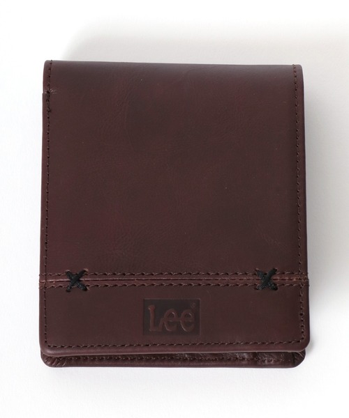 Lee（リー）の「Lee/リー レザー ステッチ クロスワックスコード 2つ折りウォレット 二つ折り財布（財布・メンズ・ダークブラウン/ブラウン/ブラック・FREE）」の8枚目の写真