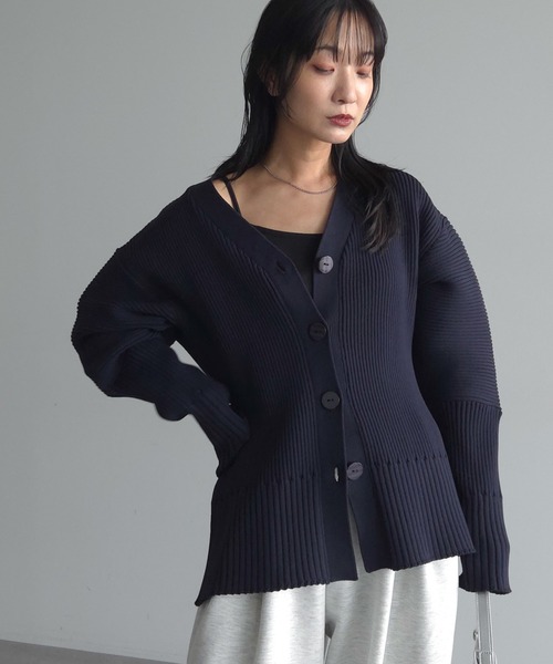 リブニットカーディガン（カーディガン/ボレロ）｜AnriettMusee（アンリエットミュゼ）