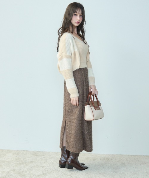 TITTY&CO.（ティティーアンドコー）の「モヘアタッチニットアンサンブル（アンサンブル・レディース・ベージュ/ブラック/グレー・FREE）」の20枚目の写真