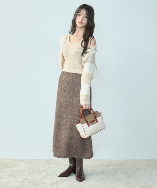 TITTY&CO.（ティティーアンドコー）の「モヘアタッチニットアンサンブル（アンサンブル・レディース・ベージュ/ブラック/グレー・FREE）」の17枚目の写真