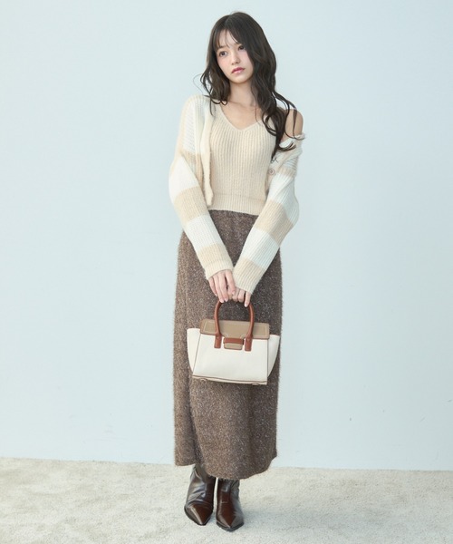 TITTY&CO.（ティティーアンドコー）の「モヘアタッチニットアンサンブル（アンサンブル・レディース・ベージュ/ブラック/グレー・FREE）」の18枚目の写真