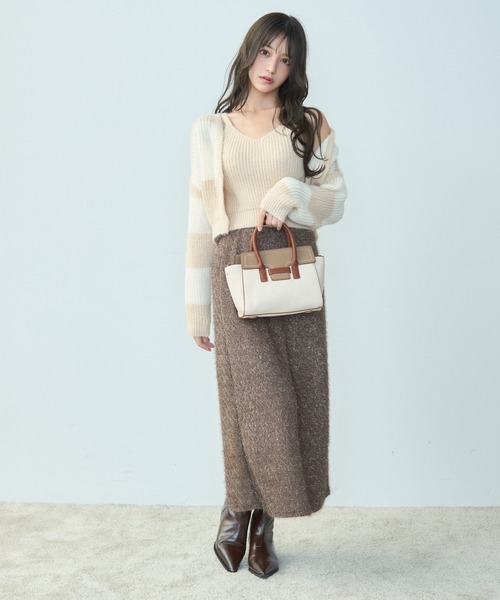 TITTY&CO.（ティティーアンドコー）の「モヘアタッチニットアンサンブル（アンサンブル・レディース・ベージュ/ブラック/グレー・FREE）」の21枚目の写真