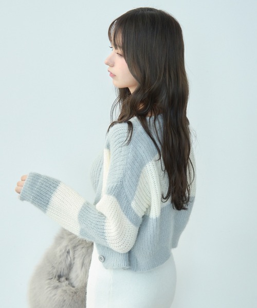 TITTY&CO.（ティティーアンドコー）の「モヘアタッチニットアンサンブル（アンサンブル・レディース・ベージュ/ブラック/グレー・FREE）」の8枚目の写真