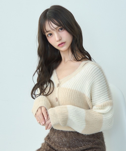 TITTY&CO.（ティティーアンドコー）の「モヘアタッチニットアンサンブル（アンサンブル・レディース・ベージュ/ブラック/グレー・FREE）」の14枚目の写真