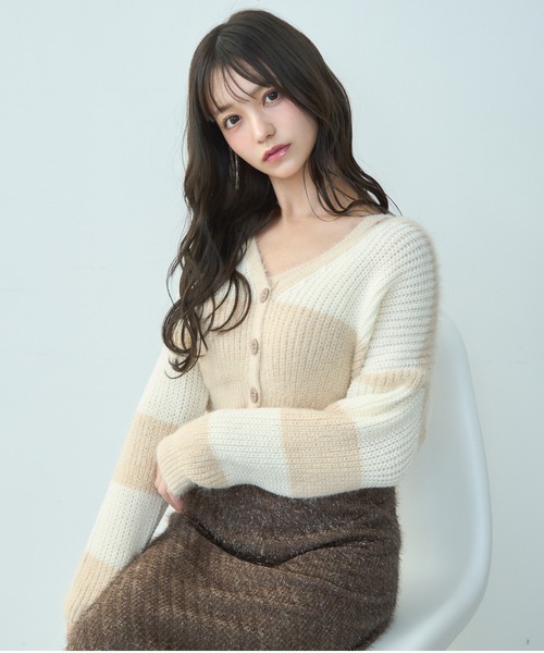 TITTY&CO.（ティティーアンドコー）の「モヘアタッチニットアンサンブル（アンサンブル・レディース・ベージュ/ブラック/グレー・FREE）」の15枚目の写真