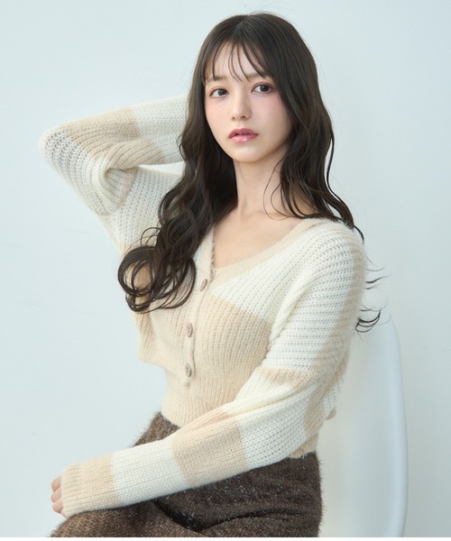 TITTY&CO.（ティティーアンドコー）の「モヘアタッチニットアンサンブル（アンサンブル・レディース・ベージュ/ブラック/グレー・FREE）」の16枚目の写真