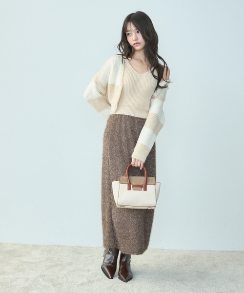 TITTY&CO.（ティティーアンドコー）の「モヘアタッチニットアンサンブル（アンサンブル・レディース・ベージュ/ブラック/グレー・FREE）」の22枚目の写真