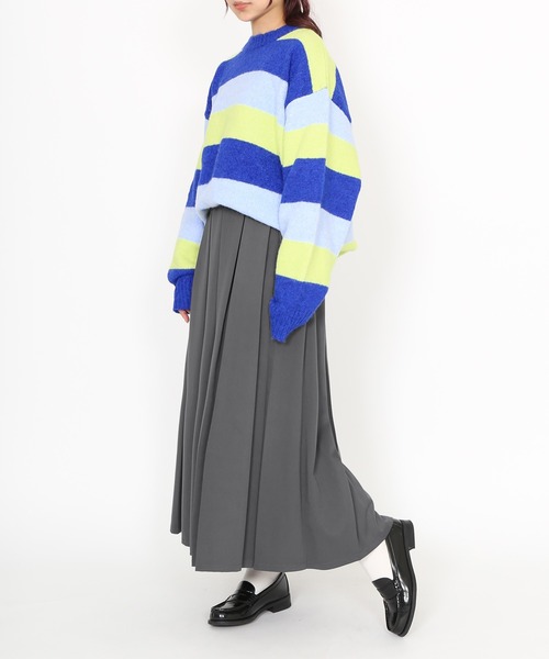 PUNYUS（プニュズ）の「マルチボーダーオーバーニット（ニット/セーター・レディース・ブルー/グレー/ブラウン・3/4/1/2）」の10枚目の写真