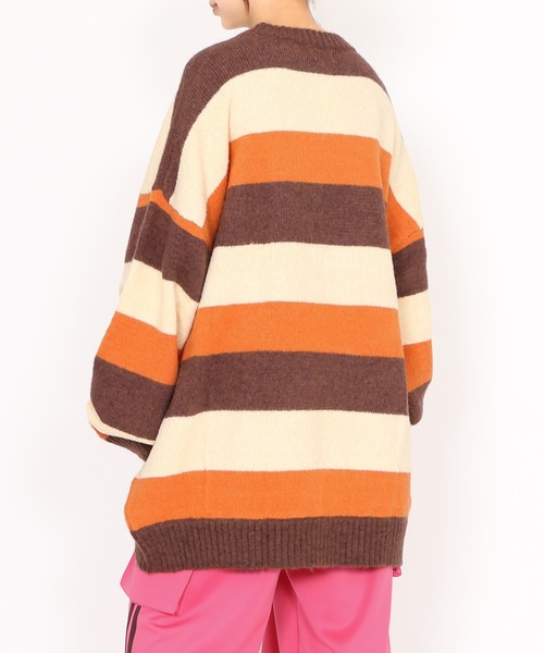 PUNYUS（プニュズ）の「マルチボーダーオーバーニット（ニット/セーター・レディース・ブルー/グレー/ブラウン・3/4/1/2）」の18枚目の写真