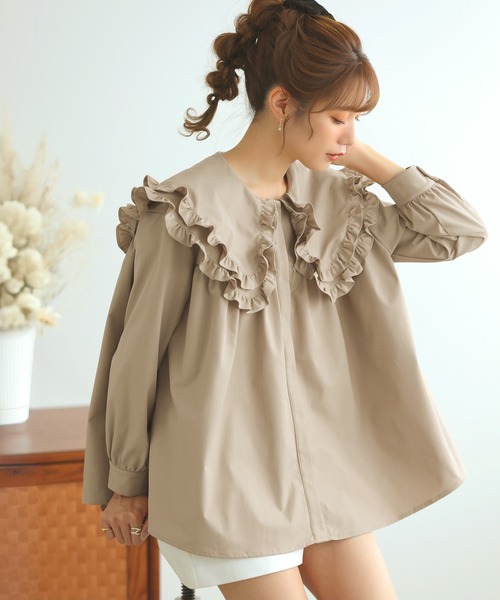 ダブルフリルカラーブラウス（シャツ/ブラウス）｜MERAKI（メラキ）の