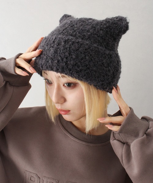 SpRay（スプレイ）の「ブークレねこ耳ニット帽（ニットキャップ