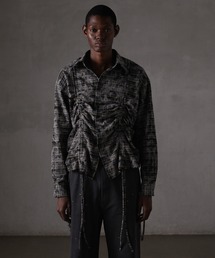 GRANCY | 【GRANCY】Shirring Design Bleach Check Shirt / シャーリングデザインブリーチチェックシャツ(シャツ/ブラウス)