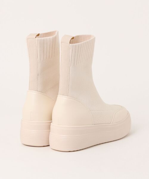 Parade（パレード）の「【MUUM】ムーム　厚底インヒールニットブーツ　MM-1745（ブーツ・レディース・ブラック/カーキ/アイボリー・S/L/LL/M）」の4枚目の写真