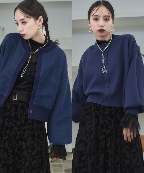 HARE(ハレ)の「チュールレイヤーマルチWAYカーディガン(HARE)(カーディガン/ボレロ・レディース・イエロー/ミント/ブルー/ブラック・FREE)」の3枚目の写真