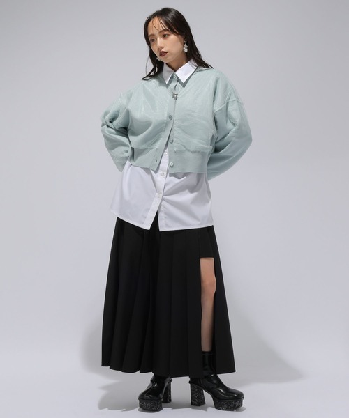 HARE（ハレ）の「チュールレイヤーマルチWAYカーディガン(HARE