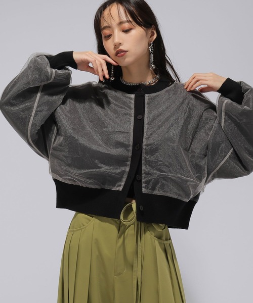 HARE(ハレ)の「チュールレイヤーマルチWAYカーディガン(HARE)(カーディガン/ボレロ・レディース・イエロー/ミント/ブルー/ブラック・FREE)」の21枚目の写真