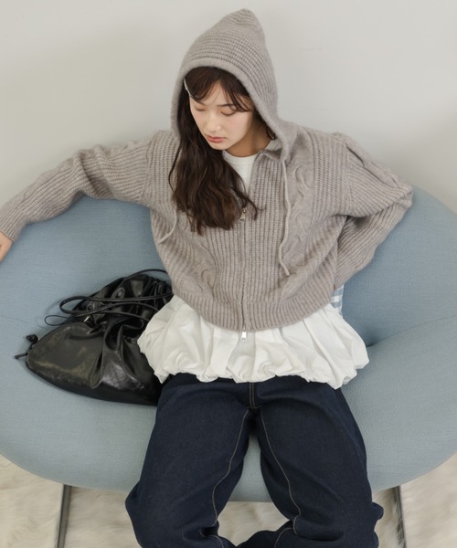 Birthday room（バースデイルーム）の「カップ付きレイヤードバルーンインナータンク / balloon inner tank top with cup（タンクトップ・レディース・ホワイト/ブラック・FREE）」の8枚目の写真