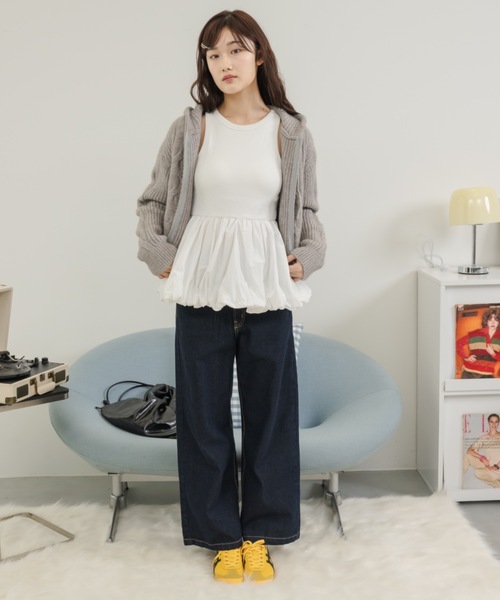 Birthday room（バースデイルーム）の「カップ付きレイヤードバルーンインナータンク / balloon inner tank top with cup（タンクトップ・レディース・ホワイト/ブラック・FREE）」の17枚目の写真