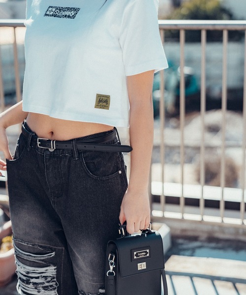 tシャツ Cropped leopard box tee「WOMEN」 レディース Cropped leopard box tee【WOMEN】（Tシャツ/カットソー
