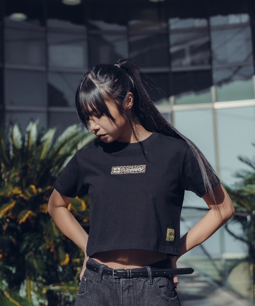 tシャツ Cropped leopard box tee「WOMEN」 レディース Cropped leopard box tee【WOMEN】（Tシャツ/カットソー