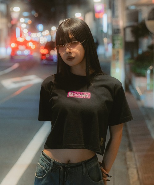 tシャツ Cropped leopard box tee「WOMEN」 レディース Cropped leopard box tee【WOMEN】（Tシャツ/カットソー
