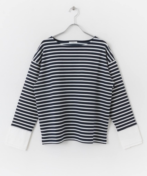 ITEMS URBANRESEARCH（アイテムズ アーバンリサーチ）の「ボートネックボーダーロングTシャツ（Tシャツ/カットソー・レディース・ホワイト系その他/ブルー系その他/グリーン系その他・FREE）」の18枚目の写真