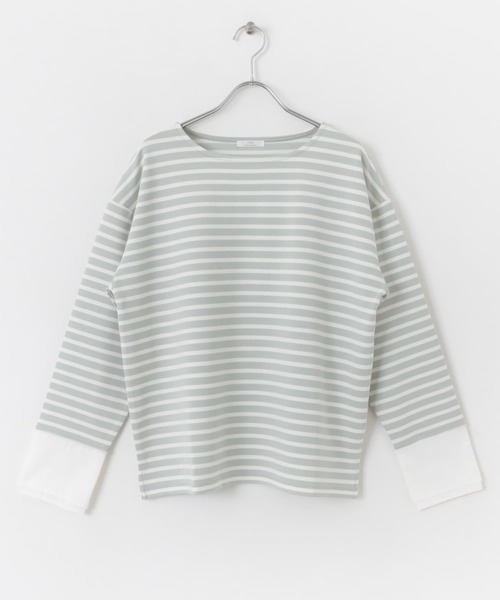 ITEMS URBANRESEARCH（アイテムズ アーバンリサーチ）の「ボートネックボーダーロングTシャツ（Tシャツ/カットソー・レディース・ホワイト系その他/ブルー系その他/グリーン系その他・FREE）」の17枚目の写真