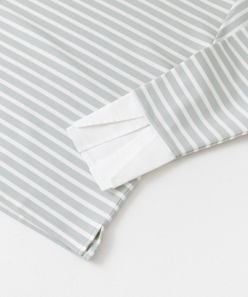 ITEMS URBANRESEARCH（アイテムズ アーバンリサーチ）の「ボートネックボーダーロングTシャツ（Tシャツ/カットソー・レディース・ホワイト系その他/ブルー系その他/グリーン系その他・FREE）」の16枚目の写真