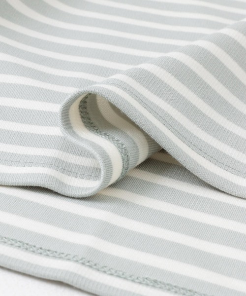 ITEMS URBANRESEARCH（アイテムズ アーバンリサーチ）の「ボートネックボーダーロングTシャツ（Tシャツ/カットソー・レディース・ホワイト系その他/ブルー系その他/グリーン系その他・FREE）」の14枚目の写真