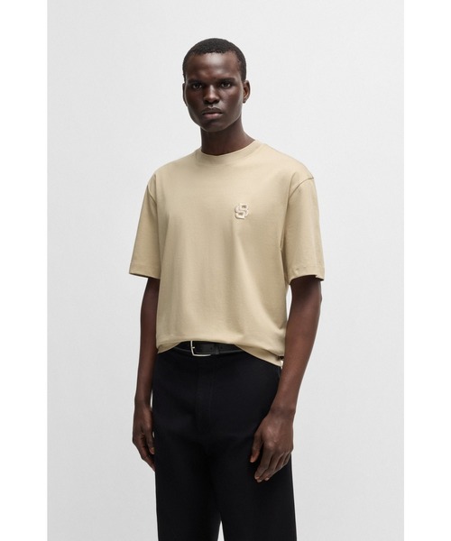 ○★新品 未使用 BOSS ダブルBモノグラム Tシャツ ワントーンロゴTシャツ ○☆新品 未使用 BOSS ダブルBモノグラム Tシャツ ワントーン