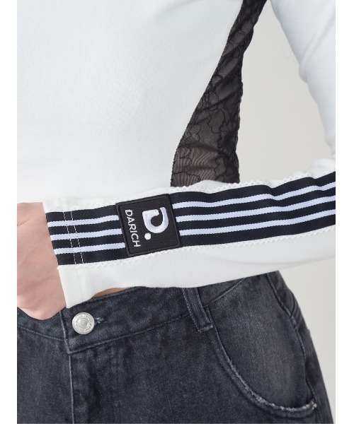 Darich(ダーリッチ)の「レースドッキングラインクロップドトップス(Tシャツ/カットソー・レディース・ホワイト/レッド/サックスブルー/ブラック・FREE)」の19枚目の写真