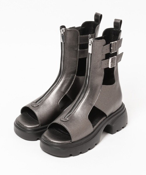 PAGEBOY（ページボーイ）の「ZIPヒールサンダル（サンダル・レディース・ブロンズ/ブラック・MEDIUM/LARGE）」の2枚目の写真