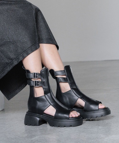 PAGEBOY（ページボーイ）の「ZIPヒールサンダル（サンダル・レディース・ブロンズ/ブラック・MEDIUM/LARGE）」の5枚目の写真