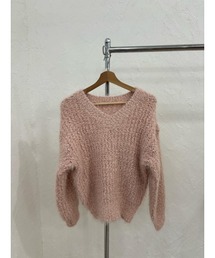 【インスタグラマー senaさん×Aamelコラボ】Vネックシャギーニット