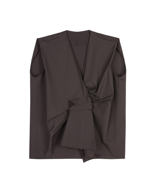 JNBY（ジェーエヌビーワイ）の「Asym Tuck Shirt / タックノースリーブブラウス（シャツ/ブラウス・レディース・ブラウン/ブルー/ホワイト・40/38/36）」の19枚目の写真