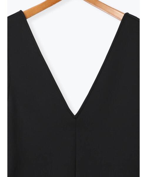 Lugnoncure(ルノンキュール)の「Vネックナロージャンパースカート(ワンピース・レディース・ベージュ/グレー/ブラック・F)」の7枚目の写真