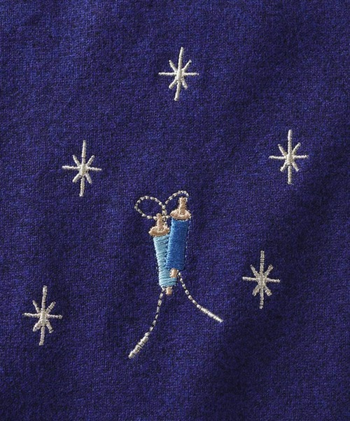 IEDIT（イディット）の「ＩＥＤＩＴ　ＨＡＰＰＹモチーフを散りばめた　気分があがるカーディガン（カーディガン/ボレロ・レディース・ネイビー/グレー・M/L/LL/3L/S）」の12枚目の写真