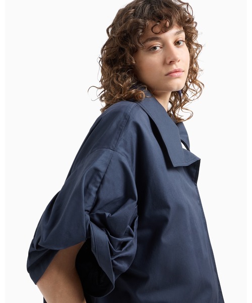 EMPORIO ARMANI(エンポリオアルマーニ)の「【エンポリオ アルマーニ】トレンチコート ピマギャバジン トーション(トレンチコート・レディース・ネイビー・38/40/42)」の3枚目の写真