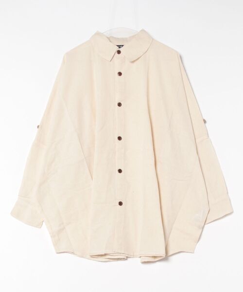 チャイハネ(チャイハネ)の「【チャイハネ】プレカラMEN'Sシャツ(シャツ/ブラウス・メンズ・ホワイト/ブルー・FREE)」の1枚目の写真